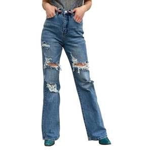 NEW STERLING KREEK women's distressed denim in blue